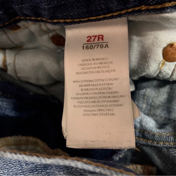 POLO RALPH LAUREN WAVERLY PATCHWORK STRAIGHT CROPPED BLUE DENIM JEANS - Picture 9 of 16